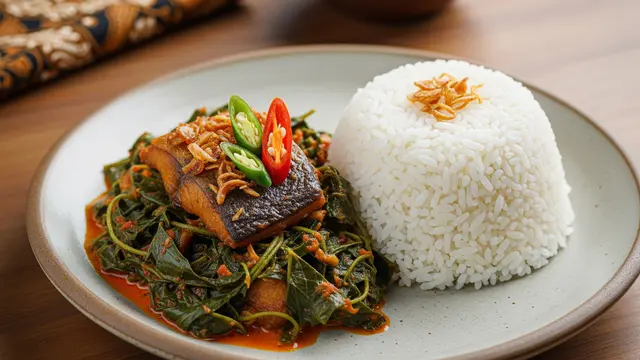 Penyajian Mangut Daun Singkong