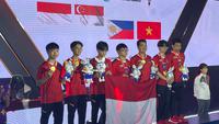 Tim Valoran Indonesia harus berbagi emas dengan Singapura di cabor esports SEA Games 2023. (Bola.com/Dok.PBESI).