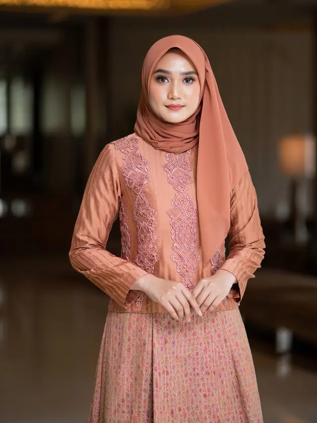 Midi Dress Muslim Kombinasi Batik Modern