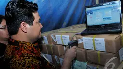 Husni juga mengakui bahwa proses pengadaan surat suara untuk Pemilihan Presiden ini lebih mudah dibanding saat Pemilihan Legislatif lalu, Jakarta, Sabtu (14/6/2014) (Liputan6.com/Andrian M Tunay)
