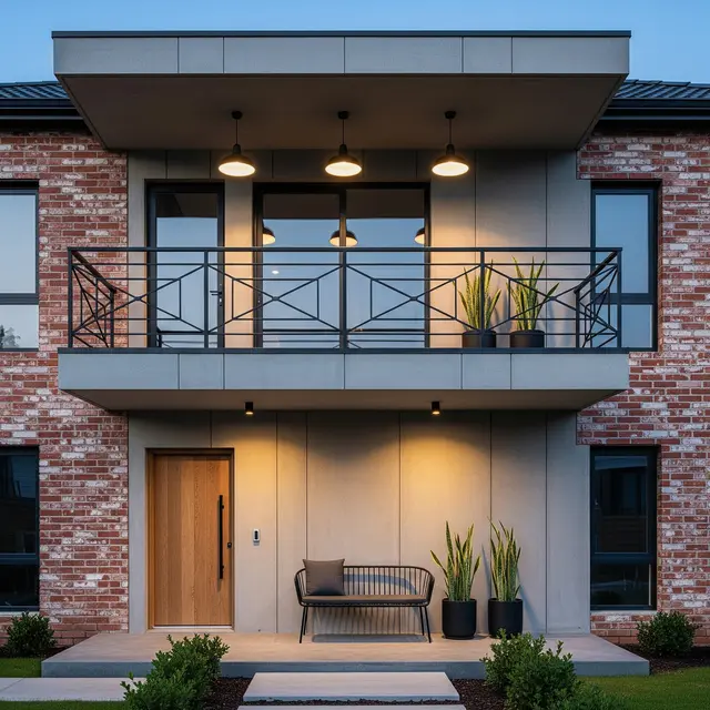 Model Rumah 2 Lantai dengan Balkon Depan