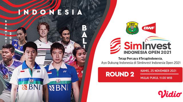 Link Live Streaming Babak 16 Besar Indonesia Open 2021 di Vidio Siang Ini