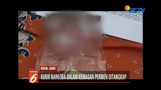 Polisi bekuk kurir narkoba di Bekasi yang mengemas sabu-sabu dalam bungkus permen.