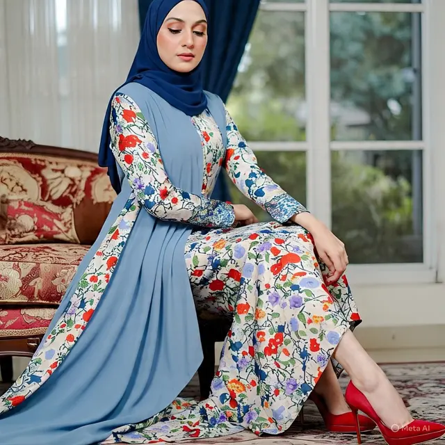 Gamis dengan Sepatu Hak Tinggi (Created by AI)