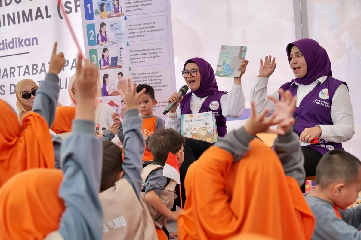 Yane Bima Arya saat menghadiri acara Peringatan Hari Anak Nasional di Taman Gurindam