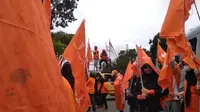 Deklarasi Partai Buruh di depan Kantor Wali Kota Batam, Kamis (15/12/2022). (Liputan6.com/ Ajang Nurdin)