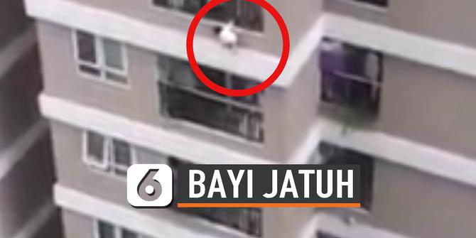 VIDEO: Detik-Detik Bayi Jatuh dari Balkon Apartemen