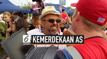 Sebuah insiden adu mulut terjadi antara pendukung dan warga anti Presiden Donald Trump. Kejadian ini berlangsung di perayaan Hari Kemerdekaan AS.