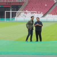Erick Thohir Cek Lapangan SUGBK Jelang Laga Timnas Indonesia di FIFA Series 2026: Netizen Silakan Menilai Rumputnya