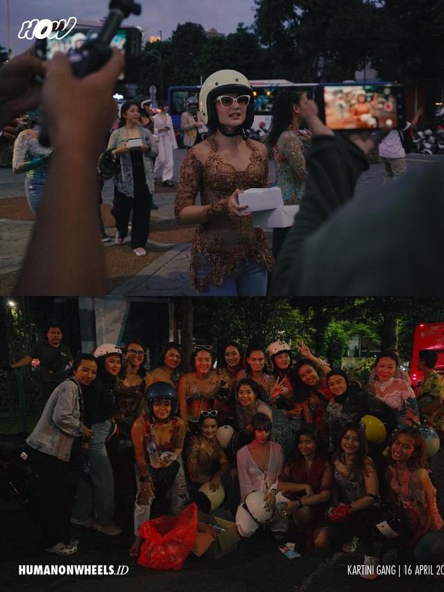 Peringati Hari Kartini, Ini 6 Potret Artis Wanita Naik Sepeda Motor Pakai Kebaya