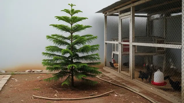 Pohon Cemara atau Pinus Didekat Kandang