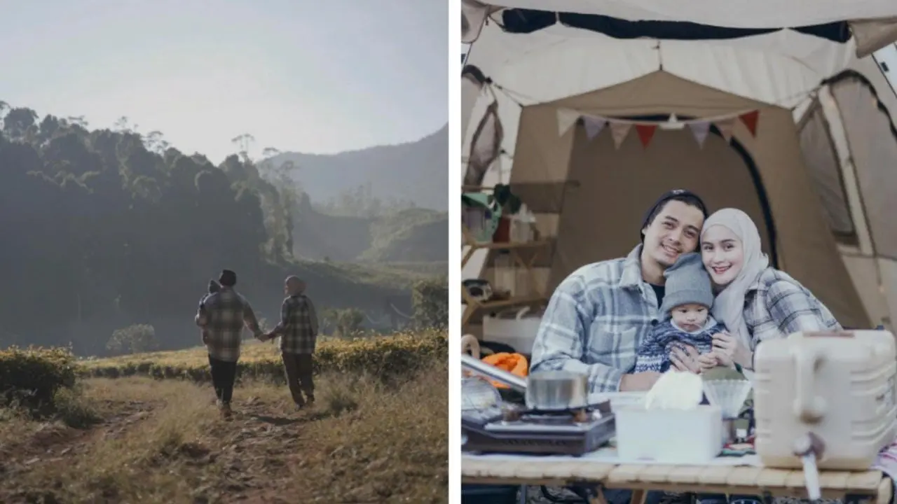 Potret Miqdad Addausy Ajak Camping Istri dan Anak