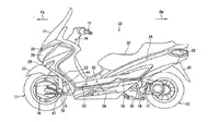 Sketsa Suzuki patenkan skuter penggerak roda dua. (Motorcyle.com)
