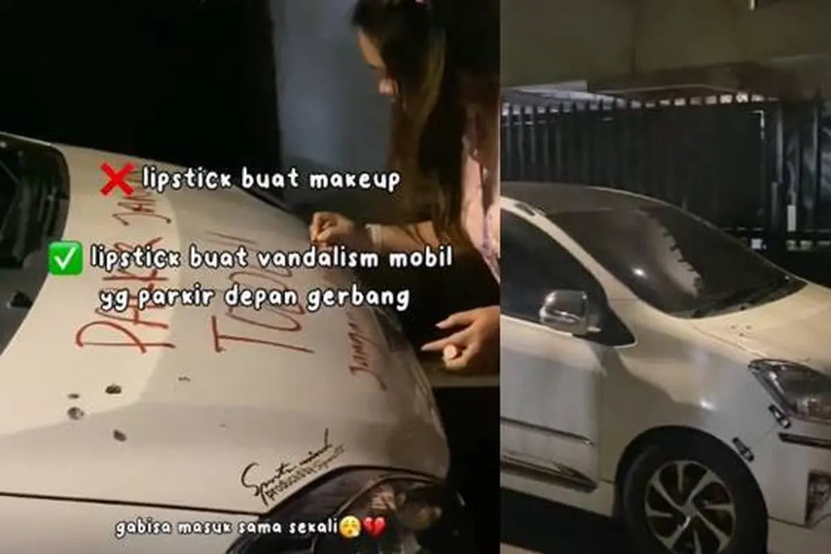 Viral Mobil Parkir Sembarangan di Depan Gerbang, Ujungnya Dicoret-Coret Pakai Lipstik