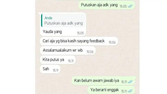 6 Chat Pacar Minta Putus Baik-Baik Ini Singkat Banget, Enggak Pakai Drama