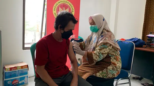 Vaksinasi Covid-19 di Bangka Belitung yang digelar Binda setempat. (Ist)
