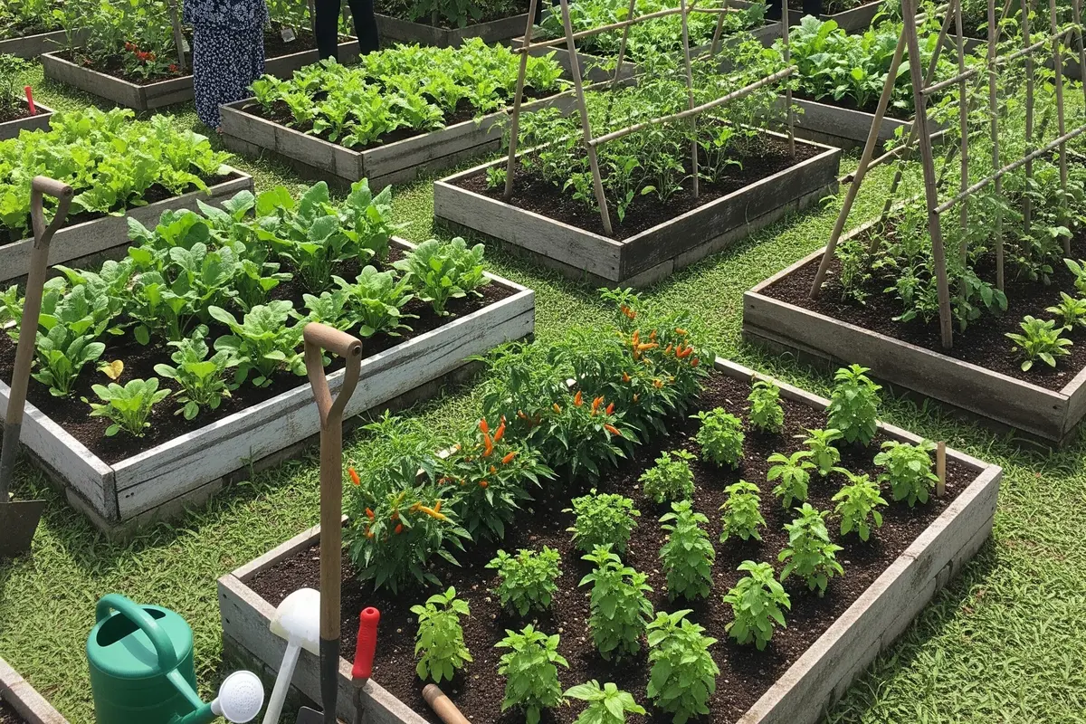 Ide Kebun Sayur Bedengan Sederhana untuk Ibu PKK/Gemini AI