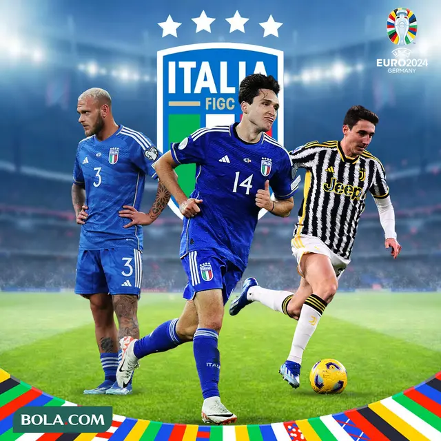 Euro 2024 - Pemain Timnas Italia Federico Dimarco, Federico Chiesa, Andrea Cambiaso