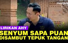 VIDEO: Lirikan AHY Sambil Senyum Sapa Hangat Puan Maharani