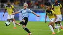 Gelandang timnas Uruguay, Nicolas Lodeiro berhaisl mencetak gol ke gawang Ekuador dalam laga pertama Grup C Copa America 2019 di Stadion Mineirao, Brasil, Minggu (16/6/2019). Uruguay berhasil memetik kemenangan besar 4-0 atas Ekuador. (AP/Eugenio Savio)