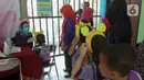 Kegiatan imunisasi ini diikuti oleh 100 peserta dari murid Pendidikan Anak Usia Dini (PAUD) di sekitar Kecamatan Gambir. (Liputan6.com/Herman Zakharia)