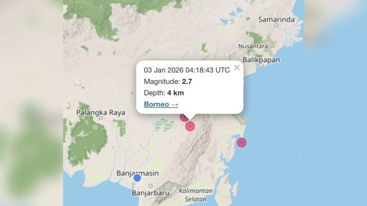 Tiga Kali Gempa Dangkal Guncang Kalsel dalam Sehari, BMKG Imbau Warga Tetap Tenang