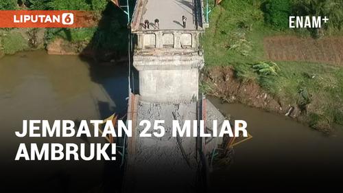 VIDEO: Duh, Jembatan 25 Miliar di Padang Pariaman Ambruk!