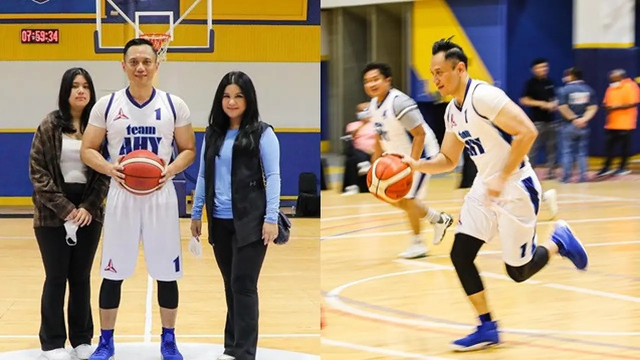 Bugar di Usia 43 Tahun, Ini 6 Potret Agus Yudhoyono Main Basket