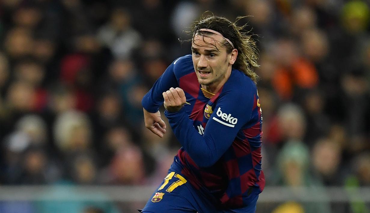 3. Antoine Griezmann (120 juta euro) - Penampilan gemilang Griezmann di Atletico Madrid membuat Barcelona tertarik untuk melabuhkannya di Camp Nou. Barcelona menggelontorkan dana seharga 120 juta euro untuk mendatangkan Griezmann pada 2019. (AFP/Oscar Del Pozo)