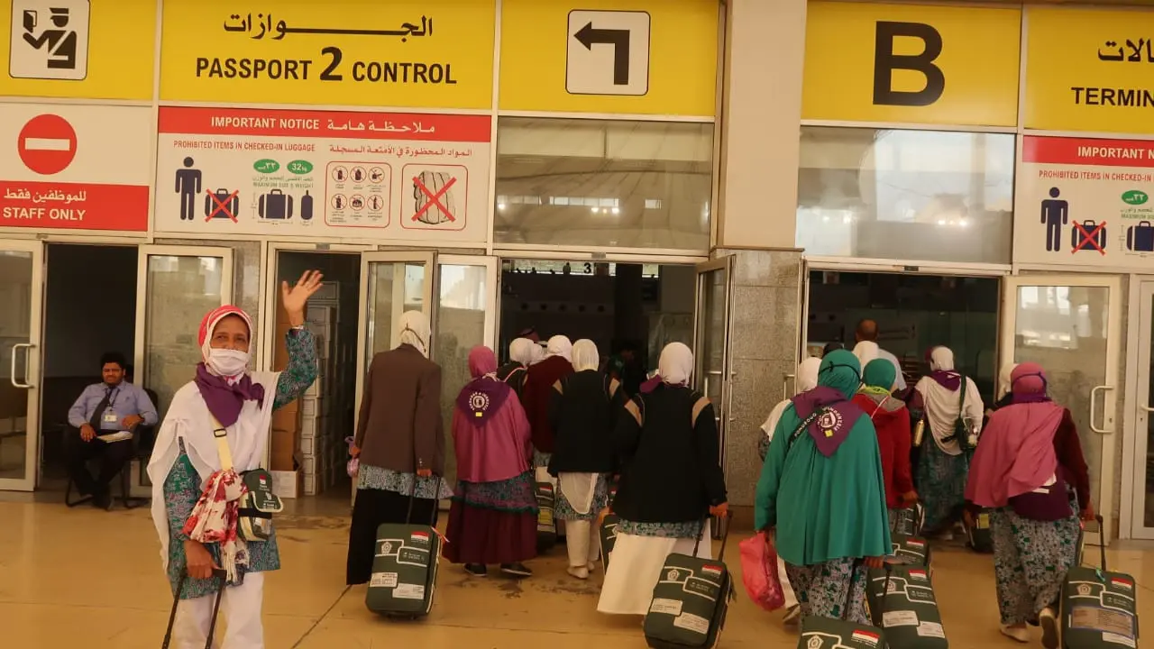 Jemaah haji Indonesia yang akan kembali ke Indonesia. Darmawan/MCH