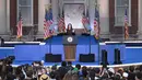 Donald Trump berhasil meraih 277 suara dari total 538 suara elektoral. Sementara, Kamala Harris meraih 224 suara elektoral. (SAUL LOEB/AFP)