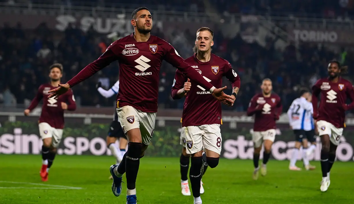 Pada menit ke-90, Duvan Zapata kembali mencetak gol ketiga untuk Torino. (Fabio Ferrari/LaPresse via AP)