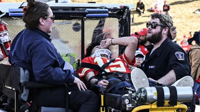 Korban terluka akibat penembakan pada parade kemenangan Chiefs 'Super Bowl pada Rabu 14 Februari 2024 di Kansas City, AS. (AFP)
