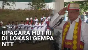 Upacara HUT RI di Lokasi Gempa NTT