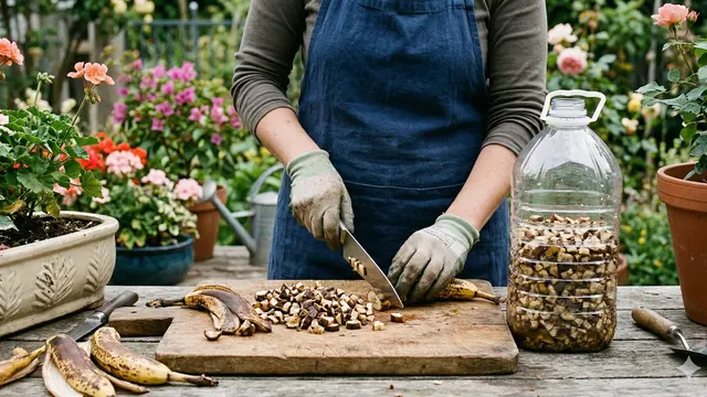 Cara Mengolah Kulit Pisang Fermentasi untuk Pupuk Bunga (Foto: Gemini AI)