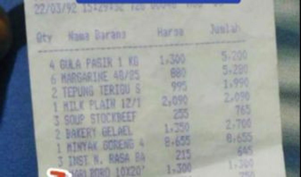 Menurut keterangan yang ditulis, struk tersebut dicetak pada tahun 1992 di Glael, Jakarta.&nbsp;<br>
