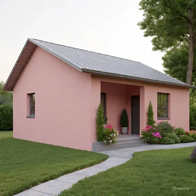 Rumah Sederhana Warna Pink
