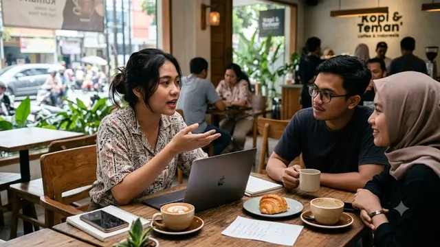 ilustrasi berbincang
