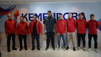 Tim Nasional Minifootball Indonesia menghadap ke Kementerian Pemuda dan Olahraga Republik Indonesia (Kemenpora RI) untuk bersilaturahmi sekaligus meminta dukungan. (Kemenpora)