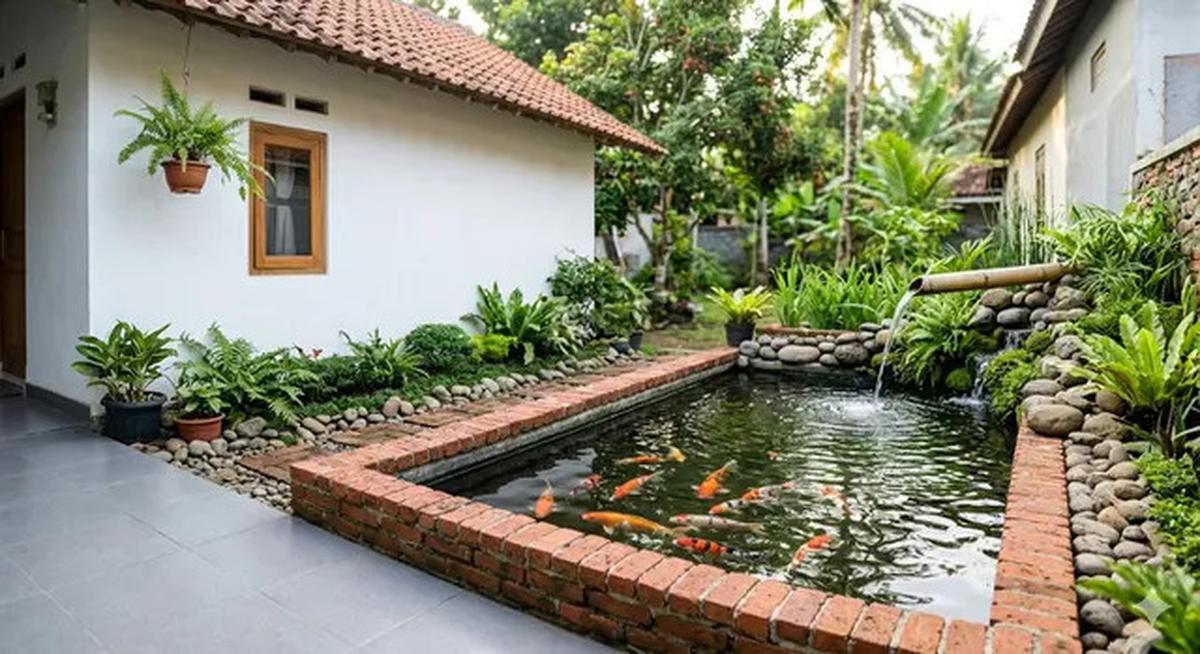 5 Inspirasi Model Kolam Ikan Memanjang di Samping Rumah Subsidi yang Menenangkan