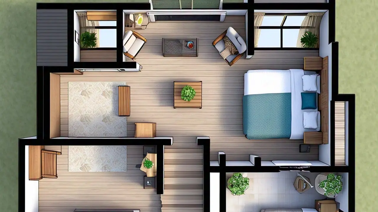Rumah Minimalis 2 Kamar dengan Ruang Keluarga Luas