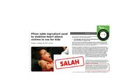 Cek Fakta: Tidak Benar Pfizer Tambahkan Tromethamine pada Vaksin Covid-19 untuk Anak sehingga Tingkatkan Risiko Radang Jantung