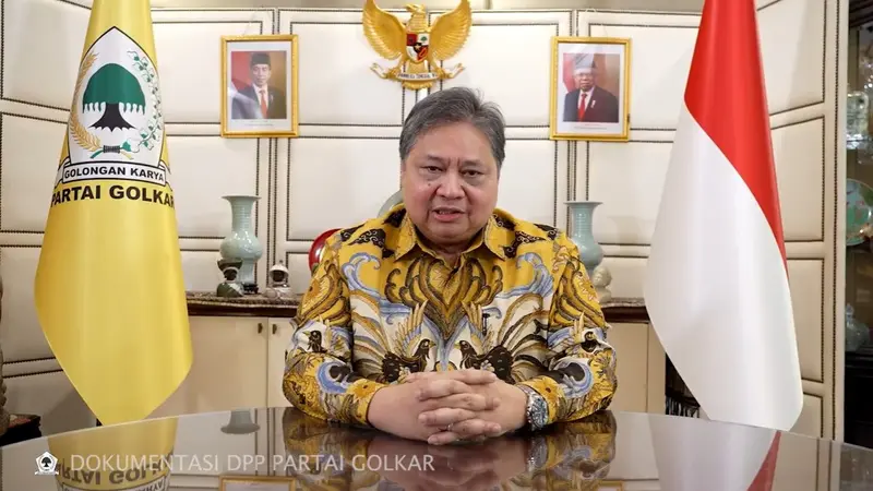 Airlangga Hartarto menyampaikan Pidato Resmi Pengunduran Diri sebagai Ketua Umum Partai Golkar.