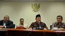 Fraksi PKS menggelar jumpa pers  terkait kenaikan harga BBM di Gedung DPR, Jakarta, Selasa (18/11/2014). (Liputan6.com/Andrian M Tunay)