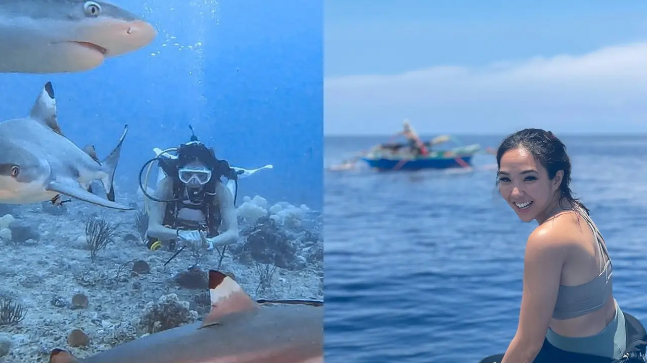Gisel Berenang Bareng Hiu
