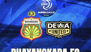 Ilustrasi Bhayangkara FC vs Dewa United di BRI Super League. (Bola.com/Benediktus Gerendo Pradigdo)