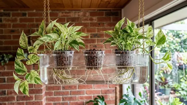 Pot Gantung Semi Hidroponik/AI Generated