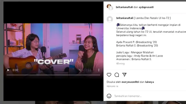 Ayda Prasasti putri Ki Joko Bodo (Foto: Instagram aydaprasasti)