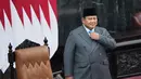 Presiden Prabowo Subianto saat menyampaikan pidato dalam Sidang Tahunan MPR RI dan Sidang Bersama DPR-DPD RI Tahun 2026 di Kompleks Parlemen, Jakarta, Jumat (14/8/2026). (AP/ Dita Alangkara)