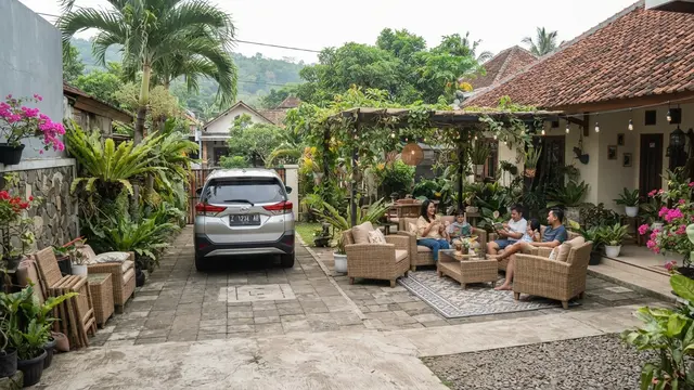 Area Lounge Multifungsi yang Bisa Berubah Menjadi Tempat Parkir Model dengan Tempat Parkir Tambahan